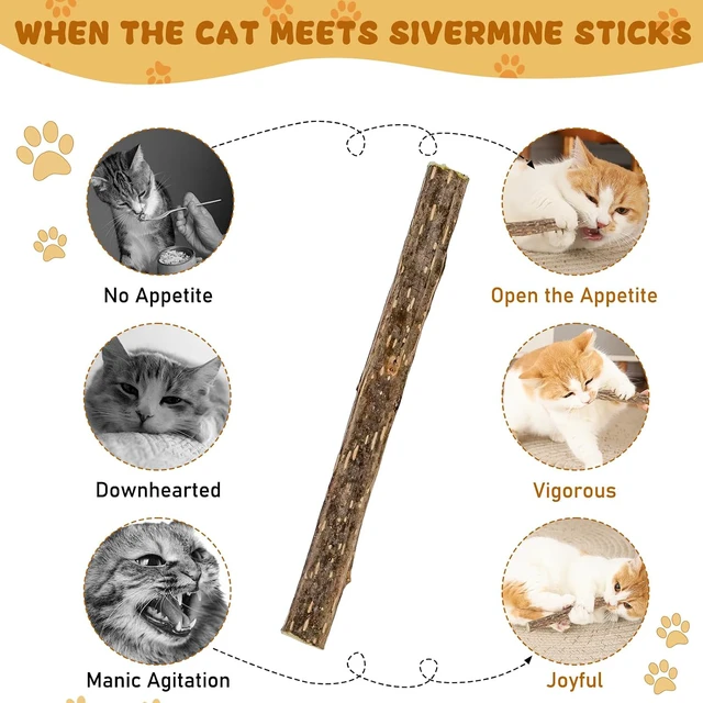 Alt view image 7 of 7 - WoLover 10 PCS Silvervine Sticks for Cat, Natural Matatabi Chew Toys,Catnip Sticks Molar Chew Toys for Cat, Kitten and Kitty Cleaning Teeth Dental Care