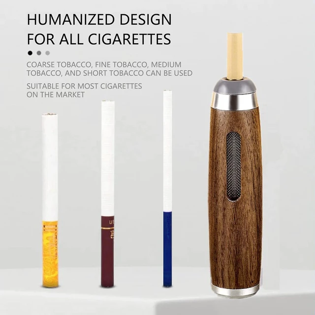 Alt view image 7 of 7 - Wood Car Ashtray, Walnut Beech Cigarette Ash Catcher,Portable Auto Cigarette Ashtray, Ashless Cigarette Holder, Reusable Windproof Mini Cigarette Smoking Stand Holder
