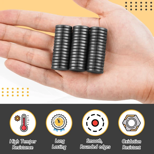 Alt view image 4 of 7 - Magnets for Crafts, Magnets with Adhesive Backing, 20 Pack,0.71" D x 0.12" H, Ferrite Magnets, Small Adhesive Magnets for Refrigerator, Scientific, Office, Classroom and Home