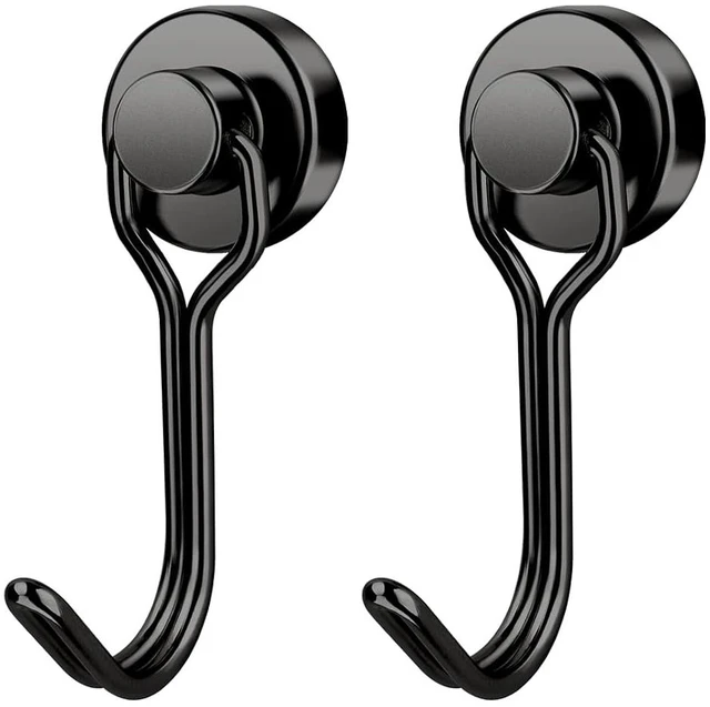 Main image of Magnetic Hooks for Cruise Cabins, 2 Pack, 30 LB+, Black,Heavy Duty Magnetic Hooks for Hanging for Locker, Travel, Fridge, Kitchen, Ship and Home, Cruise Cabin Organizers