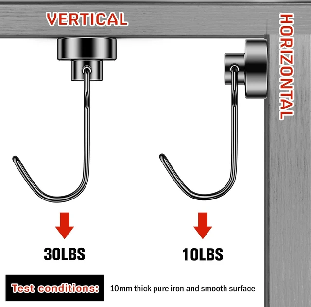 Alt view image 7 of 7 - Magnetic Hooks for Cruise Cabins, 2 Pack, 30 LB+, Black,Heavy Duty Magnetic Hooks for Hanging for Locker, Travel, Fridge, Kitchen, Ship and Home, Cruise Cabin Organizers