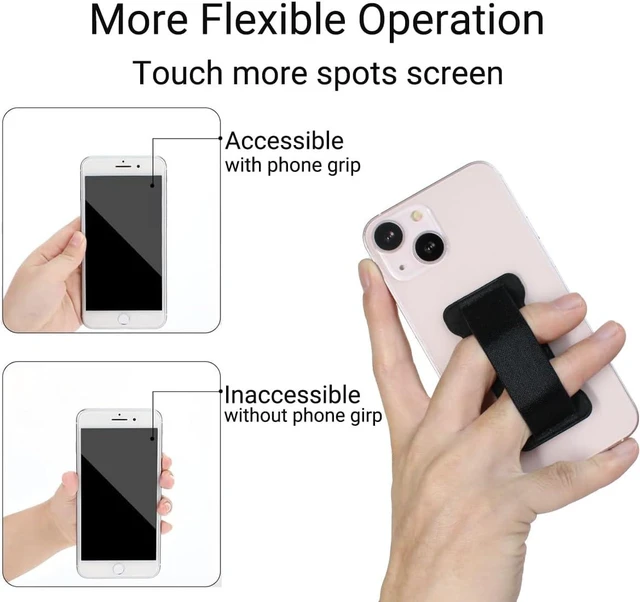 Alt view image 6 of 7 - Finger Strap Phone Holder - Ultra Thin Anti-Slip Universal Cell Phone Grips Band Holder for Back of Phone -2Pack(Black)