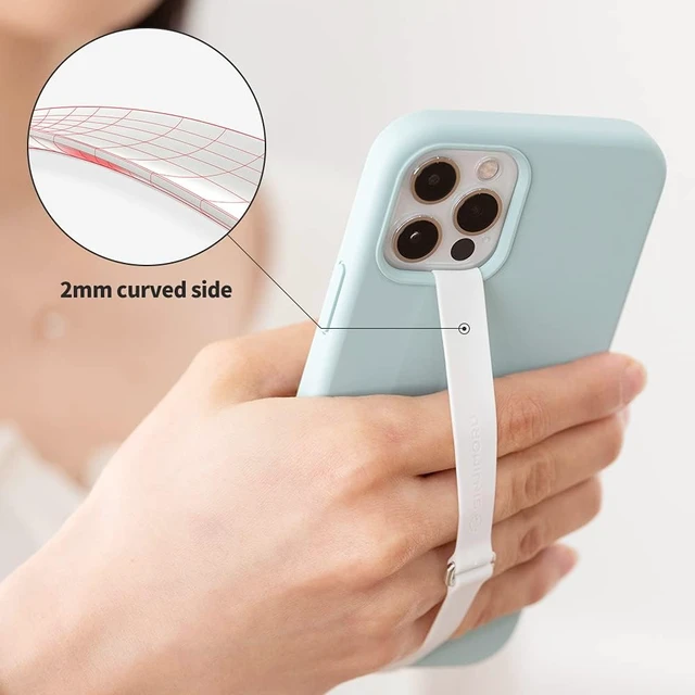 Alt view image 2 of 5 - Sinjimoru C-Shaped Clip Finger Phone Grip, Silicone Strap, White 210,Sinji Loop Clip, phone loop holder for phone case, wireless charging support, wrist pain relief, universal fit for phones