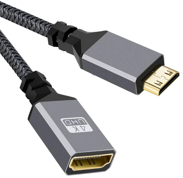 Main image of xiwai 4K MINI HDMI 1.4 Male to HDMI Female Extension Cable for DV MP4 Camera DC Laptop, 0.15M/0.49FT