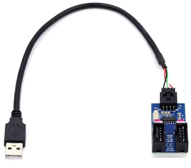 Alt view image 2 of 7 - xiwai USB 2.0 Type-A Male 1 to 2 Female Motherboard 9pin Header Extension Cable HUB Connector Adapter Port Multilier
