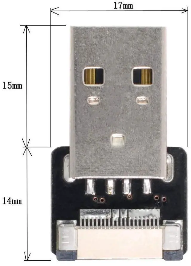 Alt view image 3 of 7 - 1pc Standard USB2.0 Type-A Male Connector Straight Type Flat FPC 480Mbps Data Power Compatible with FPV Camera Multicopter Aerial Photography
