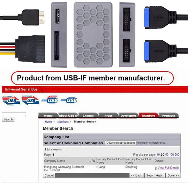 Alt view image 5 of 7 - xiwai USB 3.1 Front Type-E or 19/20Pin Header or Micro-USB3.0 to USB 3.0 19/20Pin Dual Ports Female Splitter PCBA Type Adapter HUB 5Gbps
