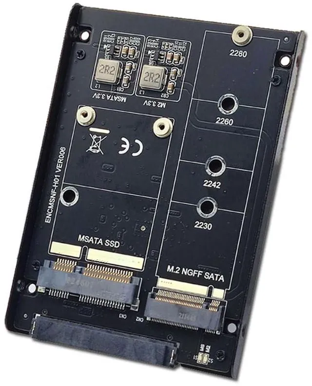 Main image of xiwai Dual MSATA NGFF B+M SSD Card JBOD Raid0 Span Bridge to 2.5inch SATA Combo HDD Disk Drive Enclosure