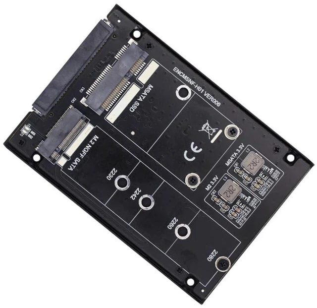 Alt view image 2 of 7 - xiwai Dual MSATA NGFF B+M SSD Card JBOD Raid0 Span Bridge to 2.5inch SATA Combo HDD Disk Drive Enclosure