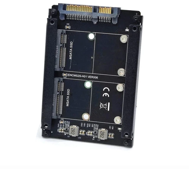 Main image of Xiwai Dual MSATA Mini-SATA SSD Card JBOD Raid0 Span Bridge to 2.5inch SATA Combo HDD Disk Drive Enclosure
