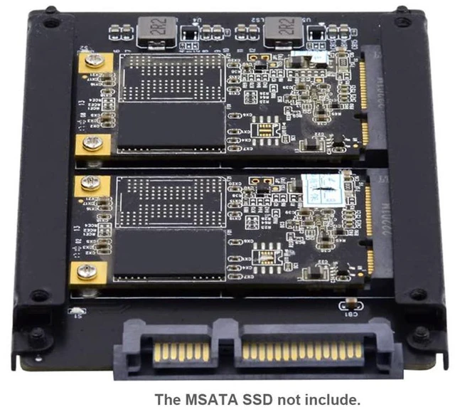 Alt view image 7 of 7 - Xiwai Dual MSATA Mini-SATA SSD Card JBOD Raid0 Span Bridge to 2.5inch SATA Combo HDD Disk Drive Enclosure