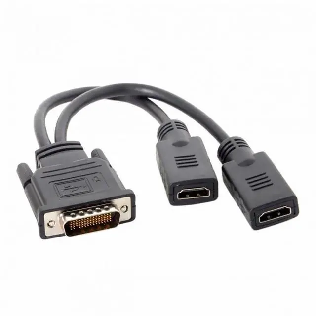 Alt view image 7 of 7 - DMS-59Pin Male to Dual HDMI 1.4 HDTV Female Splitter Extension Cable for PC Graphics Card