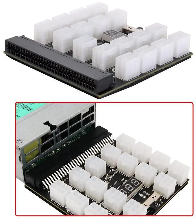 Alt view image 3 of 7 - xiwai 1200W Server PSU Power Supply Breakout Board Adapter with 17 Ports ATX 6 Pin for DPS-800GB 1200FB 1200QB