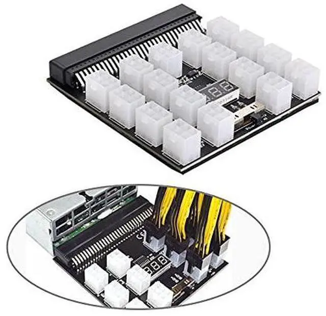 Alt view image 5 of 7 - xiwai 1200W Server PSU Power Supply Breakout Board Adapter with 17 Ports ATX 6 Pin for DPS-800GB 1200FB 1200QB