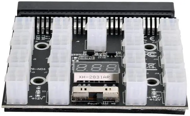 Alt view image 4 of 7 - xiwai 1200W Server PSU Power Supply Breakout Board Adapter with 17 Ports ATX 6 Pin for DPS-800GB 1200FB 1200QB