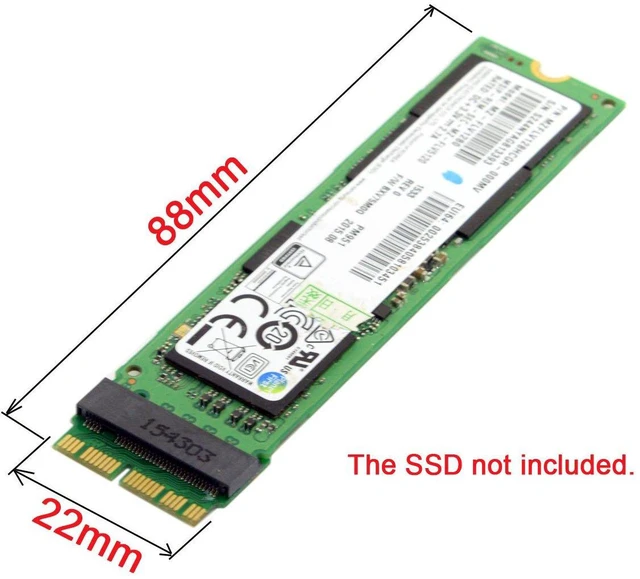 Alt view image 4 of 7 - JSER 12+16pin 2014 2015 to M.2 NGFF M-Key AHCI SSD Convert Card Compatible for A1493 A1502 A1465 A1466