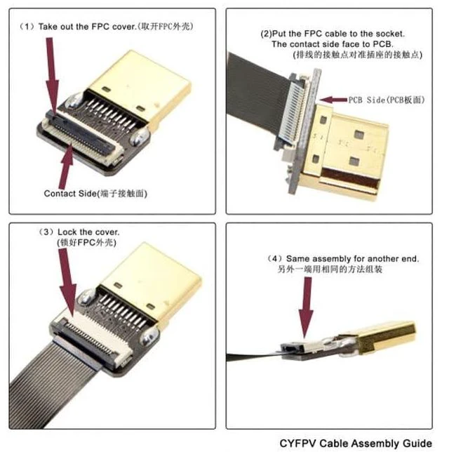 Alt view image 6 of 7 - JSER CYFPV USB2.0 Micro-USB USB-C Male Female Connector Socket for FPV HDTV Multicopter Aerial Photography (Cable-0.1M)