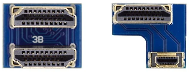Main image of xiwai 2pcs/Set HDMI Adapter Type A to Micro HDMI Type-D Male Socket Opposite U Shape Back Angled Connector for Raspberry PI 3B/3B+/4B