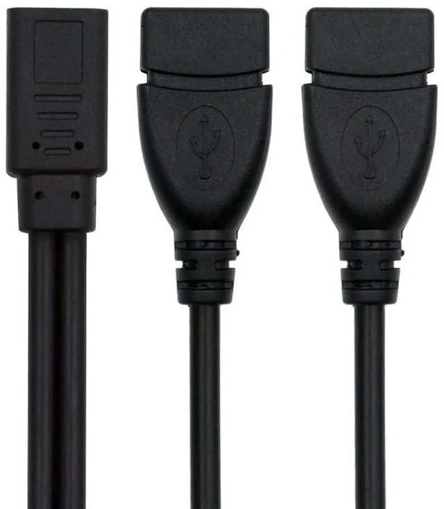 Main image of xiwai USB-C Splitter Type-C Female DC 5V to Dual USB 2.0 Standard Type-A Female Extension Charge Cable