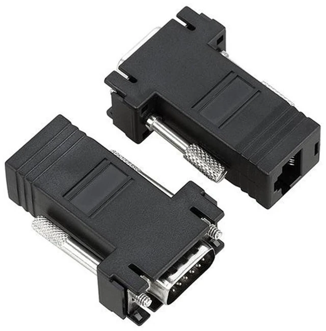 Main image of JSER 2pcs/Set VGA RGB Male to Male Over Cat5 Cat5e RJ45 Female Ethernet Modualr Adapter for Computer Monitor