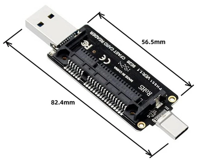 Alt view image 3 of 7 - xiwai USB-C USB3.0 Type-C to CFast 2.0 Card Adapter PCBA CFast Card Reader for Desktop Laptop