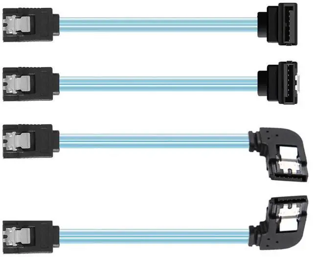 Alt view image 2 of 7 - 4pcs/Set 6Gbps Angled Type Internal 4-SATA Host to 4SATA 7pin Target Disk Data Server 90 Degree Cable 25cm