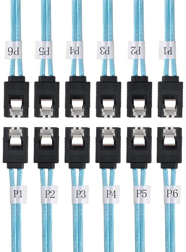 Alt view image 2 of 7 - xiwai Internal 6 SATA 7pin to 6 SATA 7pin Target SSD Hard Disk 6Gbps Data Server Raid Cable