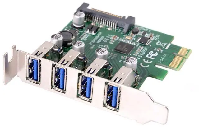Alt view image 6 of 7 - JSER Card Low Profile 4 Ports PCI-E to USB 3.0 HUB PCI Express Expansion Card Adapter 5Gbps for Motherboard