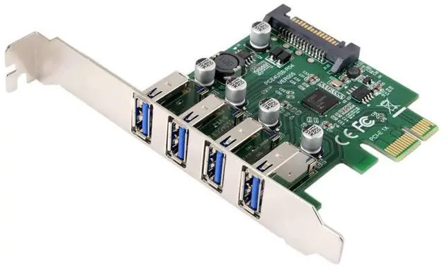 Alt view image 7 of 7 - JSER Card Low Profile 4 Ports PCI-E to USB 3.0 HUB PCI Express Expansion Card Adapter 5Gbps for Motherboard