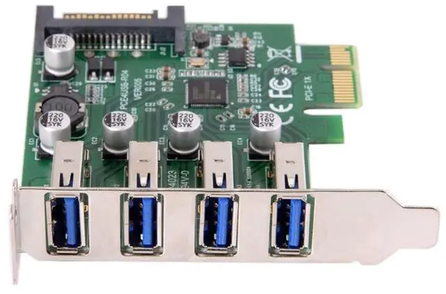 Alt view image 5 of 7 - JSER Card Low Profile 4 Ports PCI-E to USB 3.0 HUB PCI Express Expansion Card Adapter 5Gbps for Motherboard