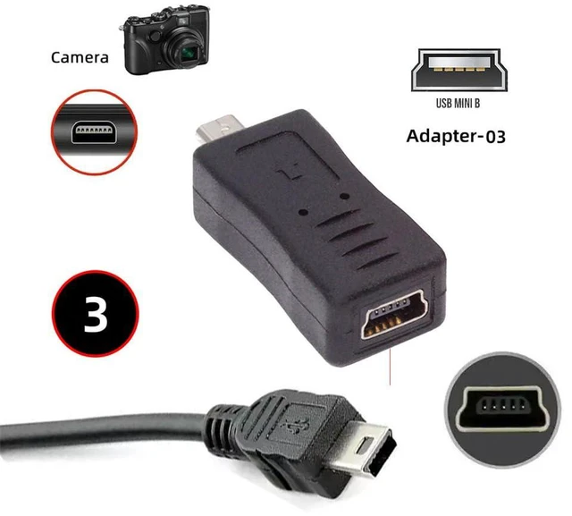 Alt view image 7 of 7 - xiwai 3pcs/Set Type-C USB-C Mini Micro USB Female to Camera Mini 8P Power Data Transfer Adapter for Coolpix UC-E6 UC-E16 UC-E17 DSC-W DMC-S EX-Z