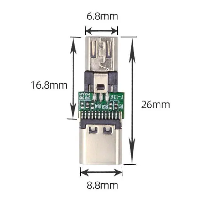 Alt view image 7 of 7 - 5pcs/lot 5Pin 480Mbps Micro USB 2.0 Male Connector to Type-C USB-C Female 5V Power Data PCBA Adapter for Tablet Phone Laptop