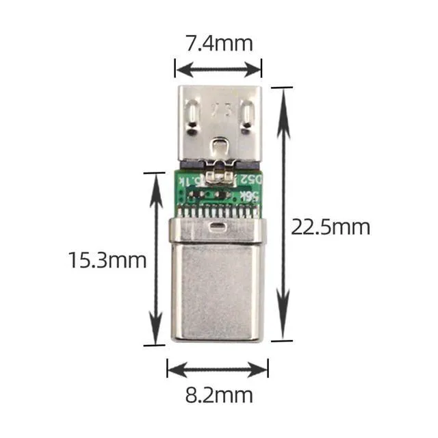 Alt view image 7 of 7 - 5pcs/lot 480Mbps 5Pin Female Connector Micro USB 2.0 to USB Type-C Male Power Data PCBA Adapter for Tablet Phone Laptop