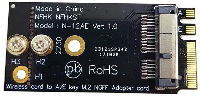 Alt view image 3 of 7 - JSER BCM94360CS2 BCM943224PCIEBT2 Wireless Card to NGFF M.2 Key A/E-Key Adapter