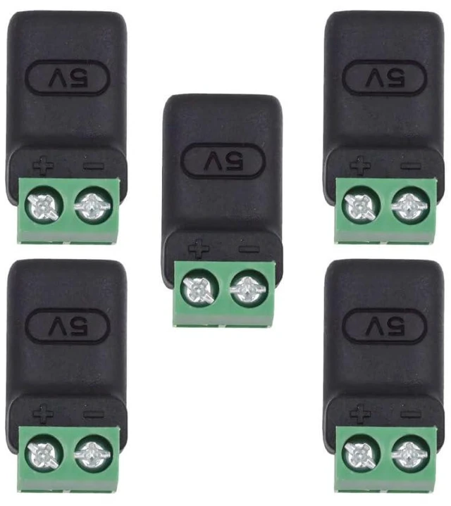 Main image of xiwai 5pcs/Set Type-C Female Socket OTG to 2Pin Terminal Output Fast Charge Adapter DIY OEM Repair Solderless Connector DC 5V USB2.0 Power