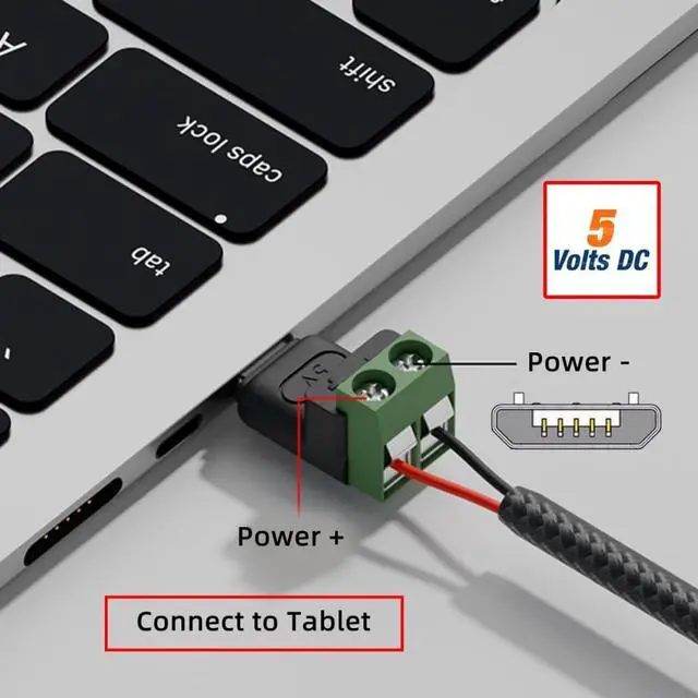 Alt view image 7 of 7 - 5pcs/Set DIY OEM Repair Solderless Connector Micro USB 5Pin Male Connector to 2Pin Terminal DC 5V Power DIY OEM