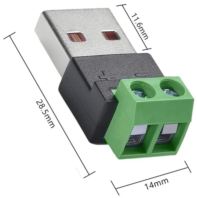 Alt view image 4 of 7 - xiwai 5pcs/Set 2Pin Terminal Input to Type-A Male Plug Output Connector Repair DIY OEM Solderless Connector DC 5V USB2.0 Power