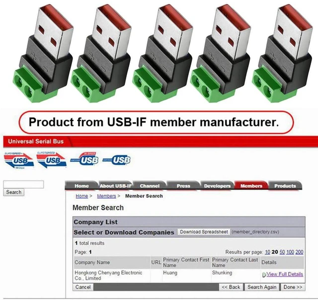 Alt view image 6 of 7 - xiwai 5pcs/Set 2Pin Terminal Input to Type-A Male Plug Output Connector Repair DIY OEM Solderless Connector DC 5V USB2.0 Power