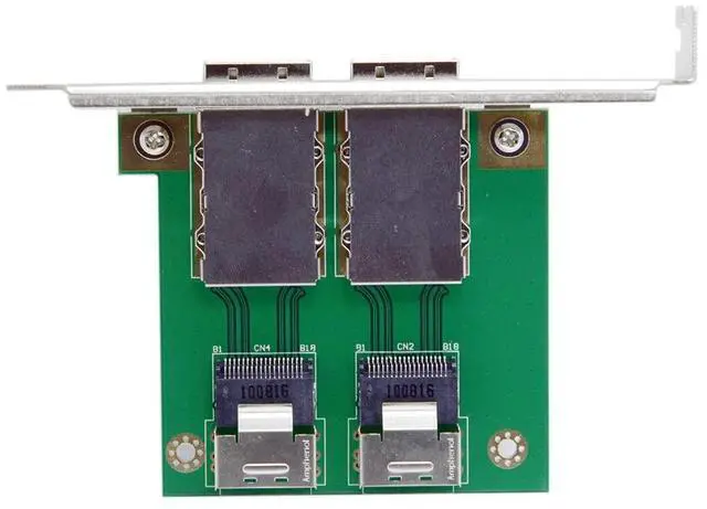 Main image of Xiwai Dual Ports Mini SAS SFF-8088 to SAS 36Pin SFF-8087 PCBA Female Adapter with PCI Bracket