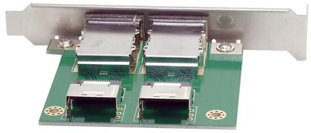 Alt view image 4 of 7 - Xiwai Dual Ports Mini SAS SFF-8088 to SAS 36Pin SFF-8087 PCBA Female Adapter with PCI Bracket