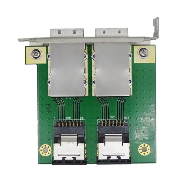Alt view image 6 of 7 - Xiwai Dual Ports Mini SAS SFF-8088 to SAS 36Pin SFF-8087 PCBA Female Adapter with PCI Bracket