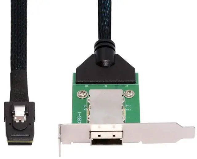 Main image of xiwai Mini SAS Internal SFF-8087 36Pin Male to External SFF-8088 Female Extension Cable 50cm PCBA with Low Profile Bracket