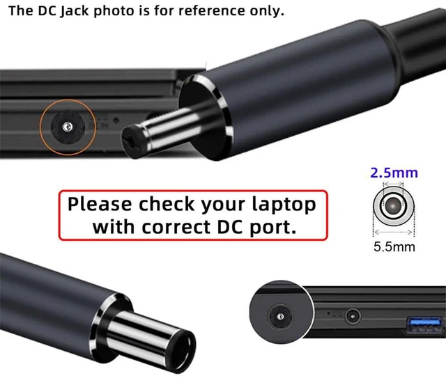 Alt view image 7 of 7 - xiwai Type C USB-C Input to 5.5 * 2.5mm Output Power 20V 15V 12V 9V 5V DC Smart LED Display USB Adjustable Voltage Cable 100W 140W 65W PD Charge Cord for Laptop