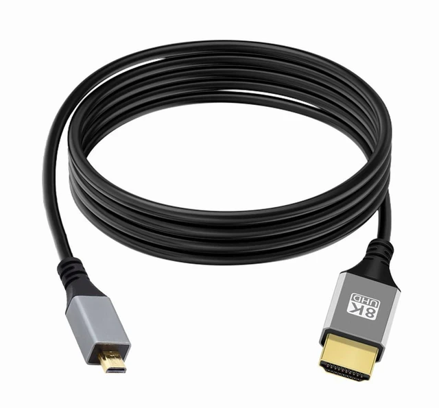 Alt view image 2 of 7 - xiwai 8K Micro HDMI 2.1 Ultra Thin HDTV Cable 0.5m, Type-A to Type-D 4K Hyper Super Flexible Slim Cord for Camera HDTV