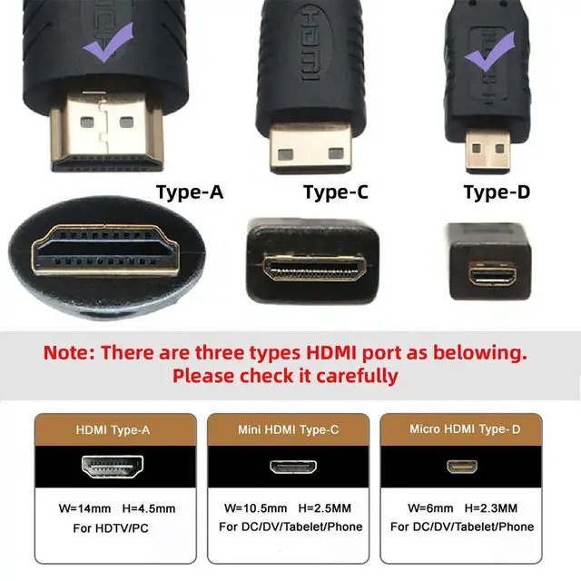 Alt view image 2 of 7 - 8K 4K Micro HDMI 2.1 Ultra Thin HDTV Hyper Super Flexible Slim Cord Type-A to Type-D Cable for Camera HDTV 100CM