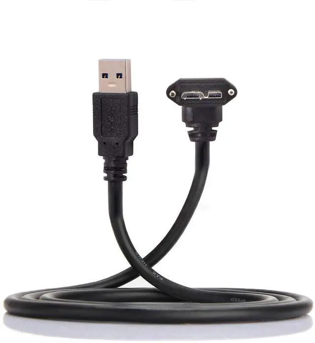 Alt view image 3 of 7 - 1.2m 90 Degree Up Angled Micro USB Screw Mount to 3.0 Data Cable for Industrial Camera