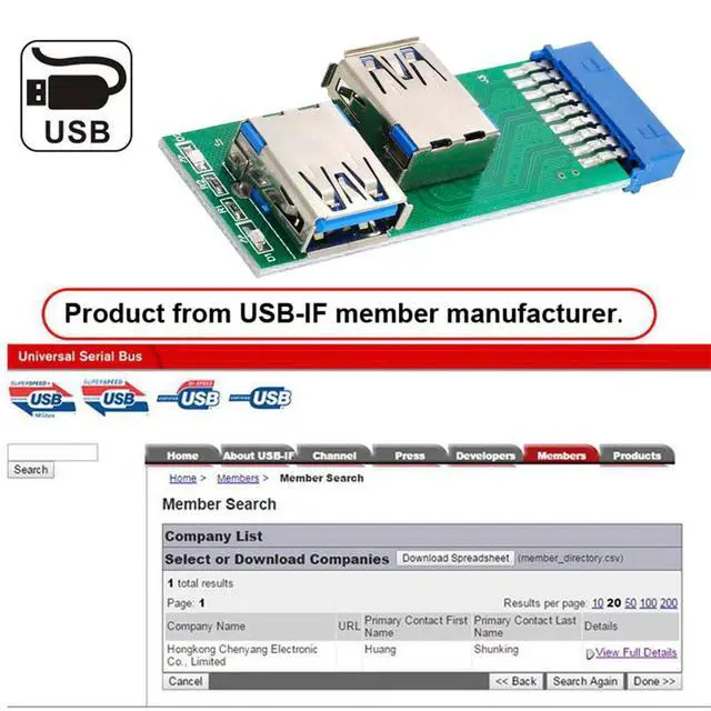 Alt view image 3 of 7 - xiwai Dual Side USB 3.0 A Type Female to Motherboard 20Pin 19 Pin Box Header Slot Adapter PCBA with LED