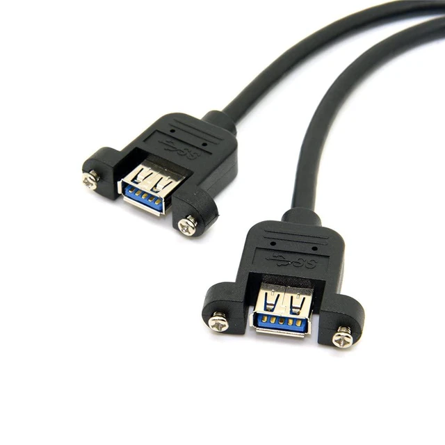 Alt view image 3 of 7 - xiwai USB 3.0 Dual Ports A Female Screw Mount Type to Motherboard 20pin Header Cable Black