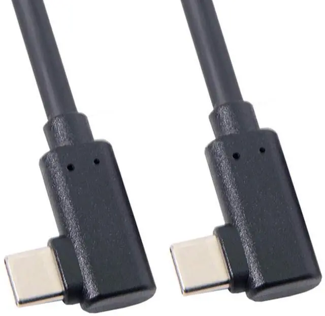 Alt view image 2 of 6 - USB-C Type-C to Type-C Cable Gen2 10Gbps 65W Dual 90 Degree Left Right Angled Type 1M