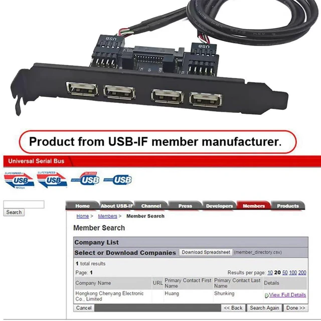 Alt view image 5 of 6 - xiwai Motherboard Internal Four USB2.0 Female Mount Panel to 9pin Baffle Cable with Extral SATA Power and 12cm Bracket